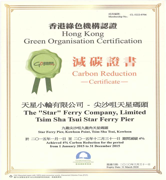 Hong Kong Green Organisation Certificate