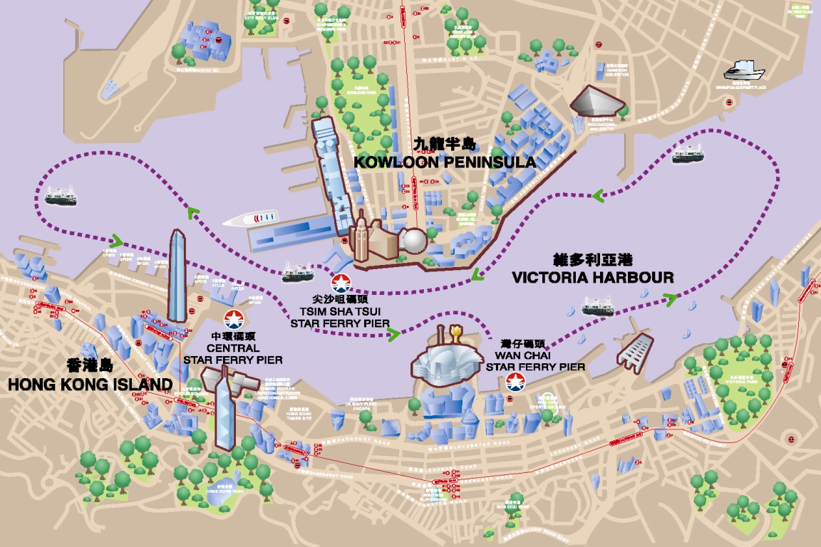 維港遊服務航線圖